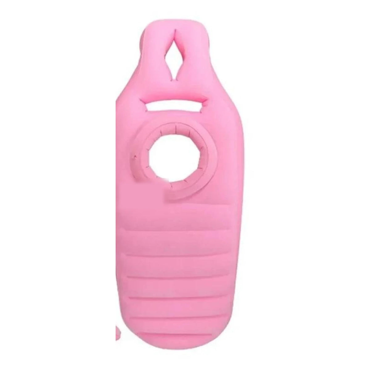 The Bump Lounger pink inflatable pregnancy lounger, real product photo on a white background