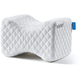 White memory foam knee pillow with quilted cover