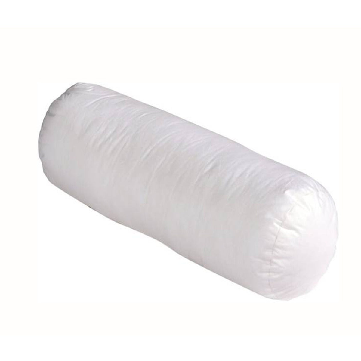 White 4 ft hollowfibre bolster pregnancy body pillow on a white background