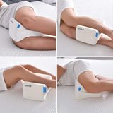 Ways to place the knee pillow: knees, calves, under the knees