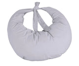 Grey tie-top breastfeeding pillow in Egyptian cotton
